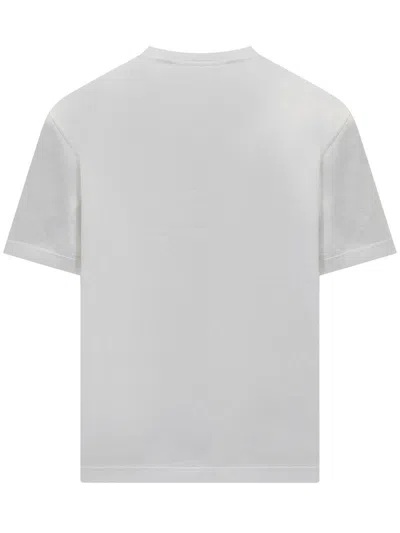 Palm Angels White Short-sleeved T-shirt With Monogram Pa Embroidery In White