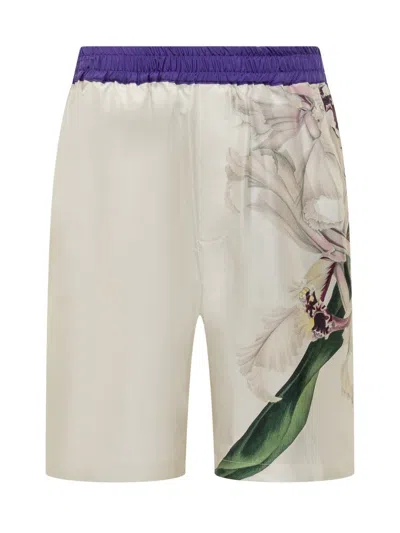 Pierre-louis Mascia Silk Shorts In White