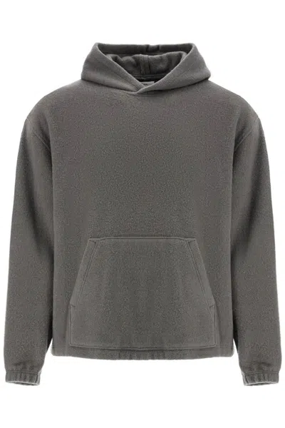 Rier Hooded Fleece Sweatshirt In Grey