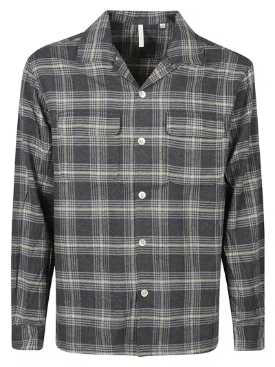 Sunflower Plaid Cotton Shirt In Grey