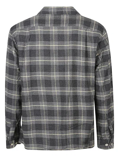 Sunflower Plaid Cotton Shirt In Grey