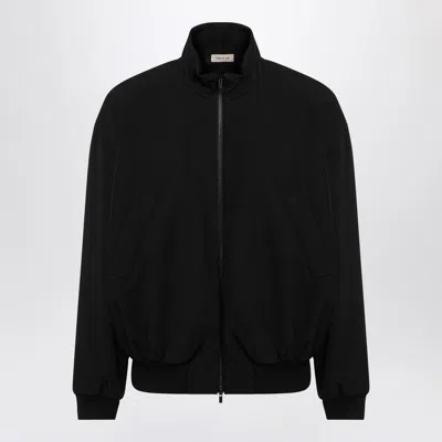 Fear Of God Oversized Cotton-blend Jersey Half-zip Sweatshirt In Black