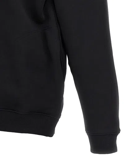 Moschino Black Logo Print Hoodie In White/black