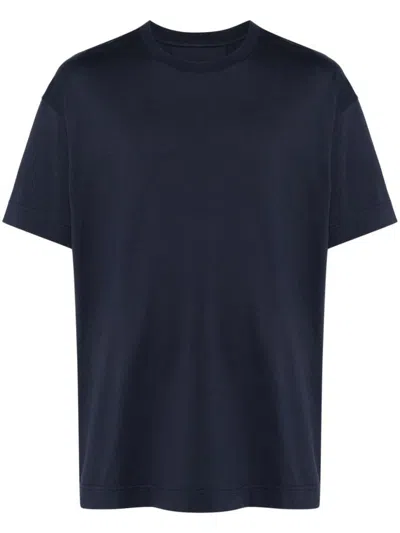 Givenchy Navy Cotton T-shirt With Bold White Logo Print In Blue