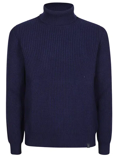 Fay Turtle Neck Sweater In Blue