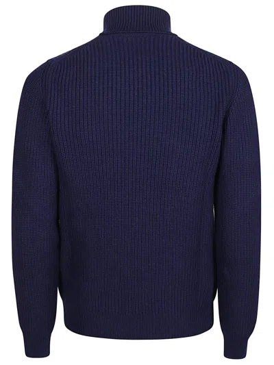 Fay Turtle Neck Sweater In Blue