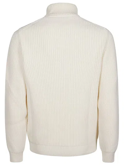 Fay Turtle Neck Sweater In White