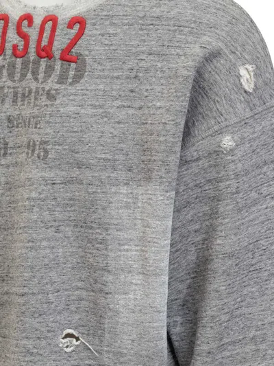Dsquared2 Distressed Sweatshirt In Grey