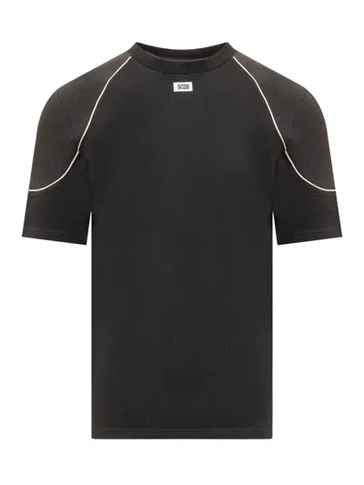 Gcds Cotton T-shirt With Comma In Black