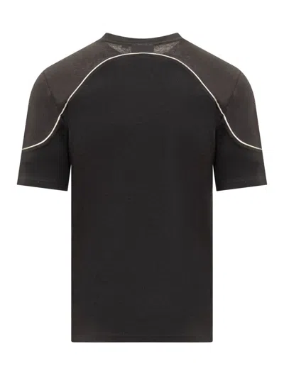 Gcds Cotton T-shirt With Comma In Black