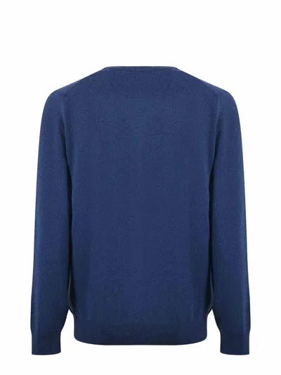 Polo Ralph Lauren Navy Blue Fine Knit Crew Neck Sweater In Blu Melange