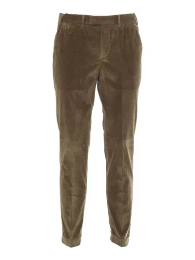 Pt01 Belt Loop Casual Pants In Green