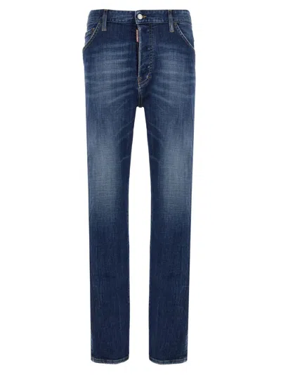 Dsquared2 'cool Guy' Blue Jeans With Logo Patch In Blue
