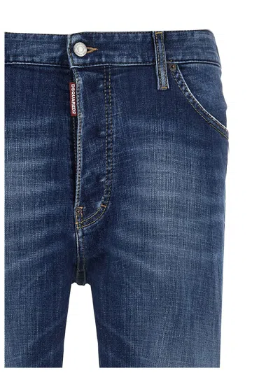 Dsquared2 'cool Guy' Blue Jeans With Logo Patch In Blue