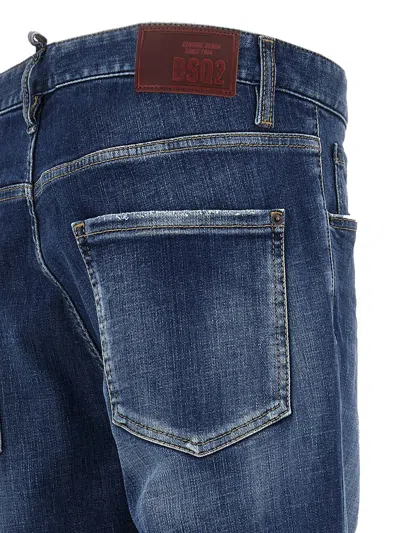 Dsquared2 'cool Guy' Blue Jeans With Logo Patch In Blue