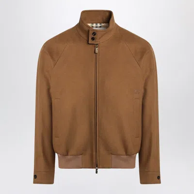 Burberry Luxe Cashmere Harrington Jacket In Brown