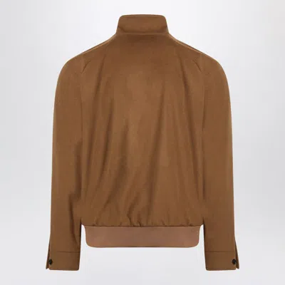 Burberry Luxe Cashmere Harrington Jacket In Brown