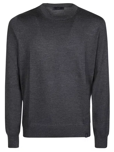 Fay Jumper In Grey Merinos Wool Knit In Grey