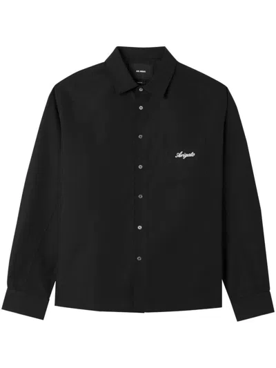 Axel Arigato Oversize Shirt With Structured Collar And Front Patch Pocket In Black