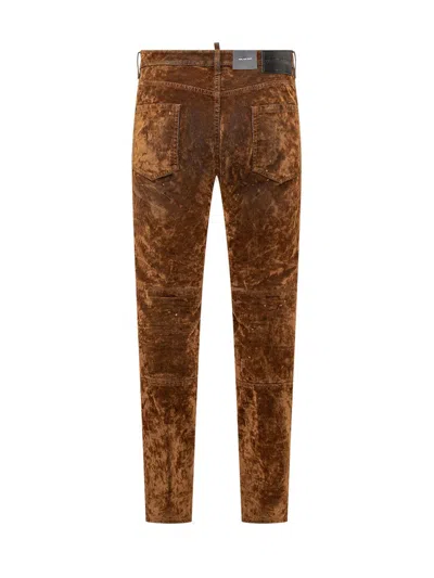 Dsquared2 Velvet Trousers In Brown