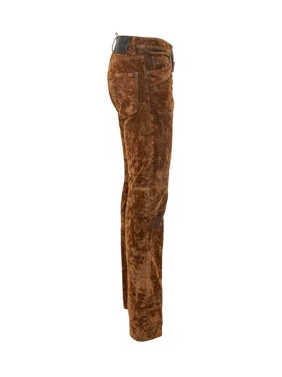 Dsquared2 Velvet Trousers In Brown