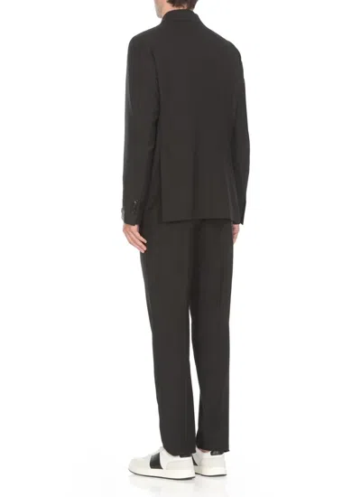Tagliatore Blue Virgin Wool Tuxedo Suit In Black