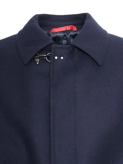 Fay Loden Coat With Hook In Blue