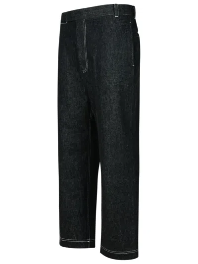 Thom Browne Mens Black Logo-tab Straight-leg Denim Jeans In Black
