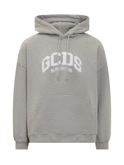 Gcds Gray Cotton Sweatshirt In Grey