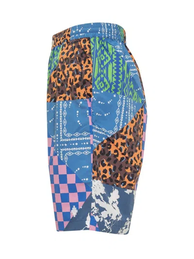 Marcelo Burlon County Of Milan Marcelo Burlon Mix&match Patchwork Swim Shorts In Multicolor