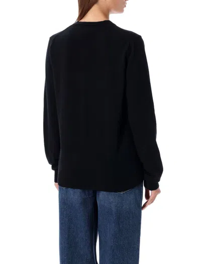Comme Des Garçons Play Heart-patch Wool Jumper In Black