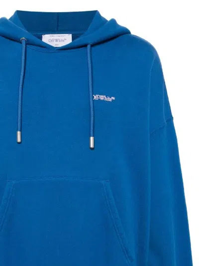 Off-white Blue Printed Hoodie In True Blue