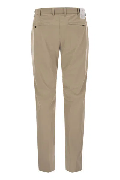 Pt Torino Epsilon Trousers In Technical Fabric In Light Beige