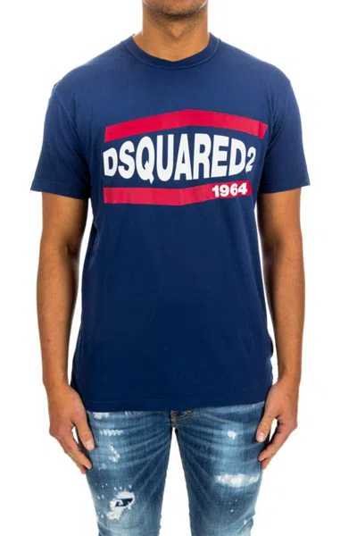 Dsquared2 Crew Neck Short Sleeves T-shirt In Blue