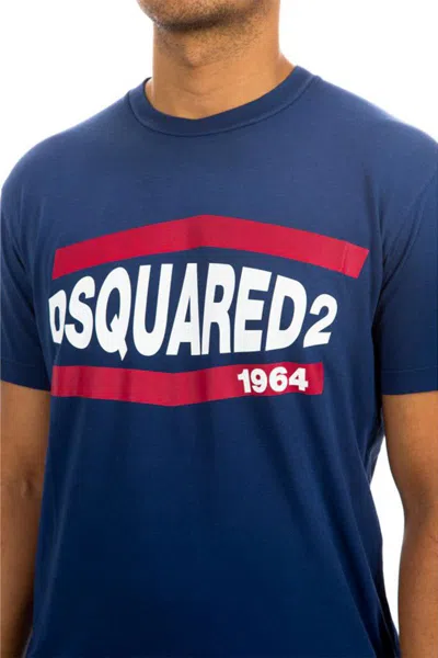 Dsquared2 Crew Neck Short Sleeves T-shirt In Blue