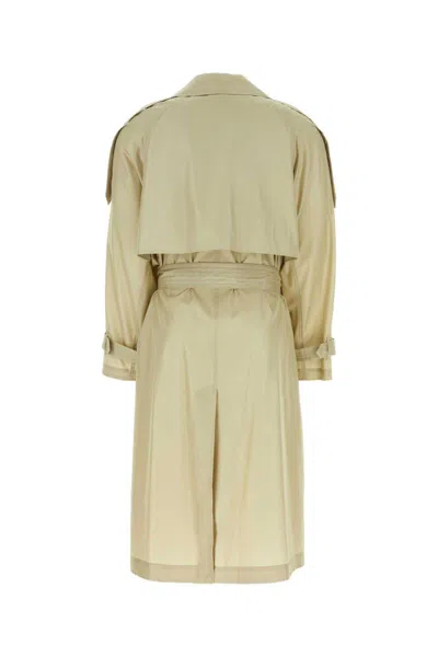 Burberry Sand Silk Trench Coat In Beige O Tan