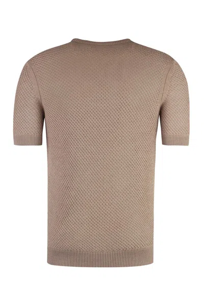 Fendi Wool Mesh Jumper In Beige