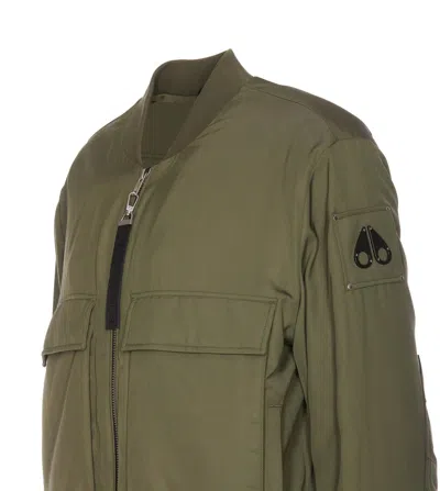 Moose Knuckles Alder Twill Bomber Jacket In Green