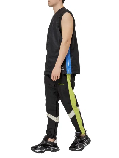 Daniel Patrick Mesh Over Tank Top With Side Bands In Black