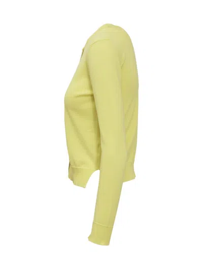 Jucca Classic Knit Cardigan In Yellow