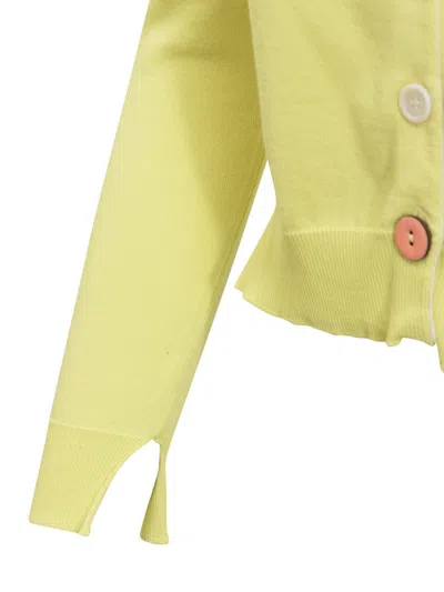 Jucca Classic Knit Cardigan In Yellow