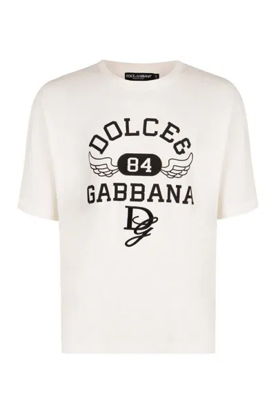 Dolce & Gabbana Men Cotton T-shirt In White