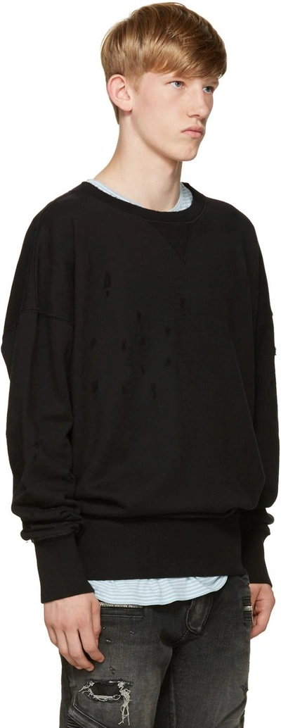 Shop Faith Connexion Black Destroyed Sweatshirt