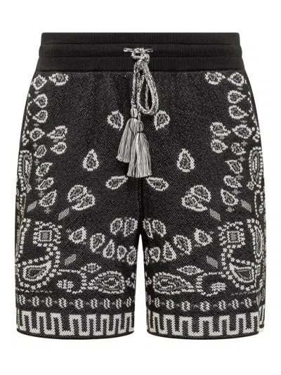 Alanui Short Jacquard Bandana In Black