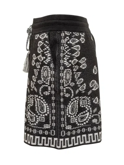 Alanui Short Jacquard Bandana In Black
