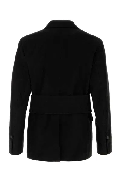 Ferragamo Single-breasted Cotton Blazer In Black