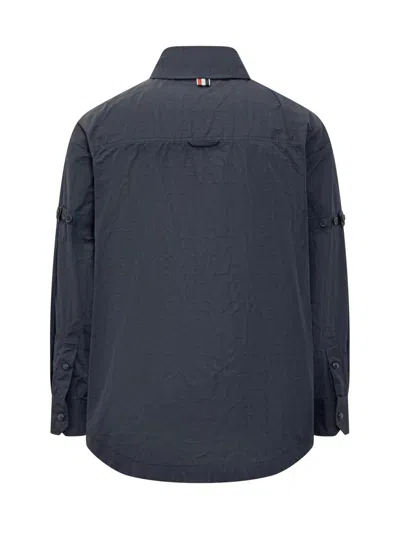 Thom Browne Oversize Shirt With Stitching In Blue
