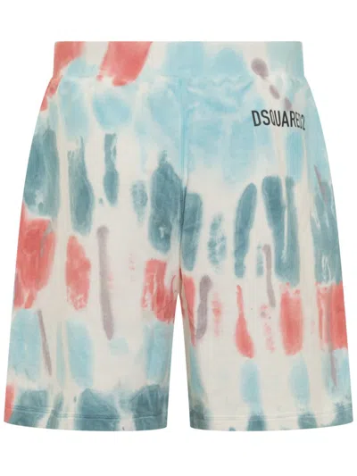 Dsquared2 Distressed-effect Cotton Shorts In White