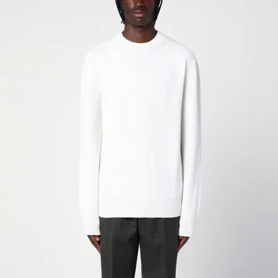 Zegna Oasi Beige Cashmere Jumper In White