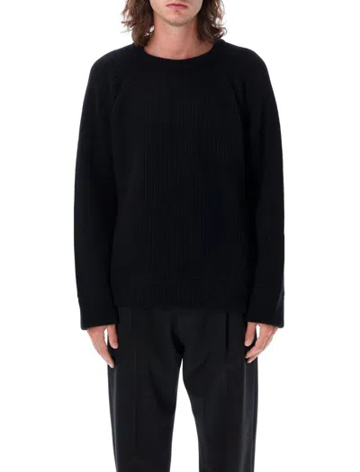 Valentino Men's Ribbed Sweater In Black